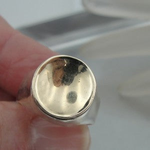 Hadar Designers Handmade 9k Yellow Gold Sterling Silver Ring sz 7, 7.5 (SP) SALE