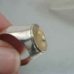 Hadar Designers Handmade 9k Yellow Gold Sterling Silver Ring sz 6, 6.5 (SP) SALE