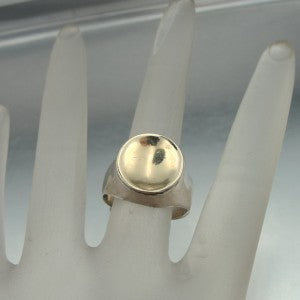 Hadar Designers Handmade 9k Yellow Gold Sterling Silver Ring sz 7, 7.5 (SP) SALE