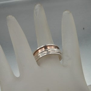 Hadar Designers Swivel 9k Rose Gold Sterling Silver Ring sz 7.5, 8 (I r047) SALE