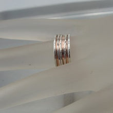 Load image into Gallery viewer, Hadar Designers Swivel 9k Rose Gold Sterling Silver Ring sz 7.5, 8 (I r047) SALE