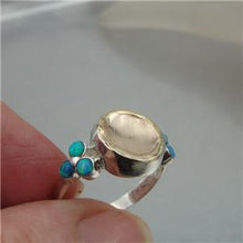 Load image into Gallery viewer, Hadar Designers 9k Yellow Gold Sterling Silver Opal Ring size 8 Handmade (I r333