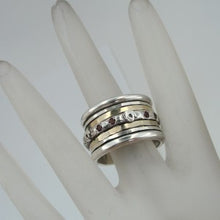 Load image into Gallery viewer, Hadar Designers Swivel Handmade 9k Gold 925 Silver Garnet Ring 6,7,8,9 (I R511)y