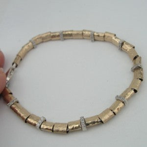 Hadar Designers NEW 14k Yellow Gold F 925 Sterling Silver Zircon Bracelet (I b)Y