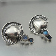 Load image into Gallery viewer, Hadar Designers Labradorite Stud Earrings Handmade Sterling Silver  (H 2662) y
