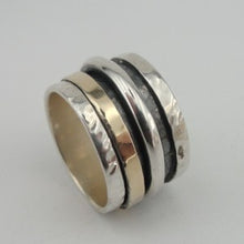 Load image into Gallery viewer, Hadar Designers Swivel 9k Gold 925 Silver Ring 6,7,7.5,8,9 Handmade (I r234)y7.5