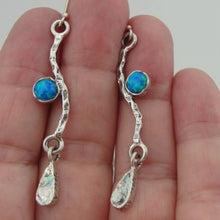 Load image into Gallery viewer, Hadar Designers Handmade Sterling Silver Opal Roman Glass Earrings (as 140361)