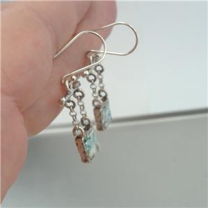 Hadar Designers NEW Handmade 925 Sterling Silver Roman Glass Earrings (as 400407