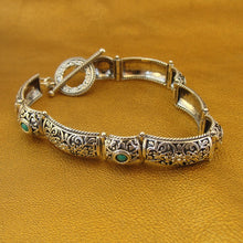 Load image into Gallery viewer, Hadar Designers Sterling Silver Turquoise Filigree Bracelet Handmade (ms 1131)