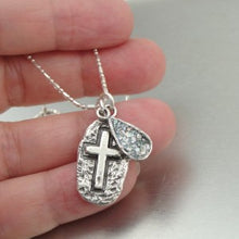 Load image into Gallery viewer, Hadar Designers NEW Sterling Silver Cross Ancient Roman Glass Pendant (as)