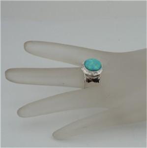 Hadar Designers Blue Opal Ring 6,7,8,9,10 Sterling 925 Silver Handmade(I r137sil