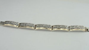 Hadar Designers Jewish Art Jodaica Shema Israel Pray 9k Gold Silver Bracelet (B)