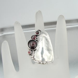 Hadar Designers Handmade 925 Sterling Silver Red Garnet Ring 6,7,8,9,10 (H 1544)