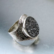 Load image into Gallery viewer, Hadar Designers Sterling Silver Druzy Ring 6.5, 7, 7.5 Handmade (I r545) SALE