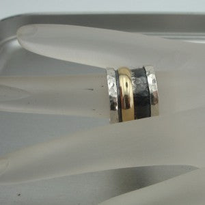 Hadar Designers Handmade Swivel 9k Gold Sterling Silver Ring 6,7,8,9 (I r235) y8