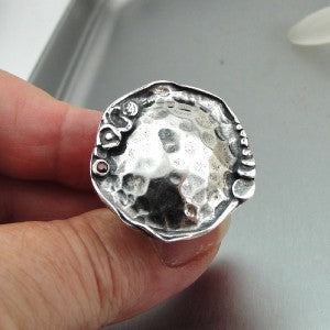 Hadar Designers Sterling Silver Garnet Ring 6,7,8,9,10 Handmade Gorgeous (H)SALE