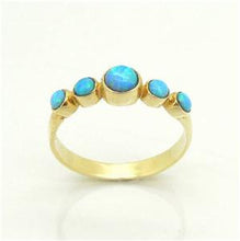 Load image into Gallery viewer, Hadar Designers Handmade Delicate 9k Yellow Gold Opal Ring 5.5,6,7,8,9 (I R318