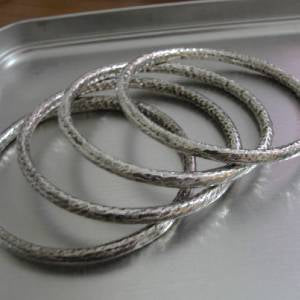 Hadar Designers Handmade Electroforming Sterling Silver Bangle Bracelet (H)SALE
