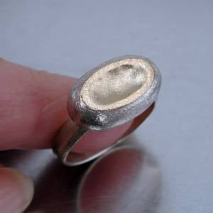 Hadar Designers Handmade 9k Yellow Gold 925 Sterling Silver Ring size 8 () SALE
