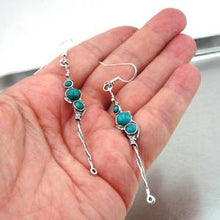 Load image into Gallery viewer, Hadar Designers Sterling Silver Turquoise Earrings Handmade Unique Long (H 2101)