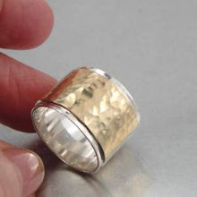 Load image into Gallery viewer, Hadar Designers Handmade 9k Yellow Gold Sterling Silver Ring 6,7,8,9 (I r129b)Y