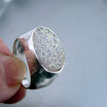 Load image into Gallery viewer, Hadar Designers Handmade Sterling Silver New Druzy Ring size 6.5,7 (I r198) SALE