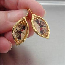 Load image into Gallery viewer, Hadar Designers NEW Handmade Artist High Fashion Gold Pl Butterfly Earrings (as