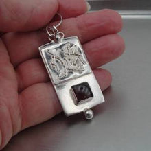 Load image into Gallery viewer, Hadar Designers Israel Handmade Artist 925 Sterling Silver Garnet Pendant (H) y