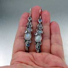 Load image into Gallery viewer, Hadar Designers Sterling Silver Moonstone Earrings Handmade Impressive (H 2151