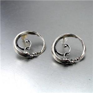 Hadar Designers 925 Sterling Silver Stud Earrings Handmade Artistic (H) SALE