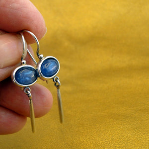 Hadar Designers Blue Sodalite Earrings Handmade 925 Sterling Silver (ms)