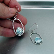 Load image into Gallery viewer, Hadar Designers 925 Sterling Silver Roman Glass Handmade Earrings (as 4004714)