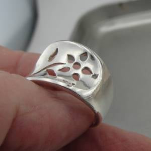 Hadar Designers Handmade Floral 925 Sterling Silver Ring 7,7.5,8,8.5,9 (H) Last