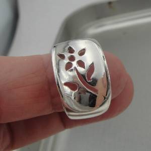 Hadar Designers Handmade Floral 925 Sterling Silver Ring 7,7.5,8,8.5,9 (H) Last