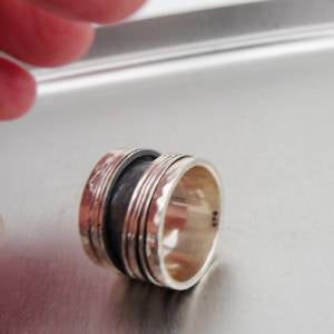Hadar Designers Handmade Swivel Sterling Silver Ring 7,8,9,10,10.5 (I r60si) Y