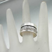 Load image into Gallery viewer, Hadar Designers Handmade Swivel Sterling Silver Zircon Ring 6,7,8,9,10 (Ir)