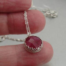 Load image into Gallery viewer, Hadar Designers Charming 925 Sterling Silver Filigree Red Ruby Pendant (I n519s
