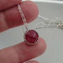 Load image into Gallery viewer, Hadar Designers Charming 925 Sterling Silver Filigree Red Ruby Pendant (I n519s