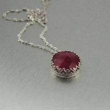 Load image into Gallery viewer, Hadar Designers Charming 925 Sterling Silver Filigree Red Ruby Pendant (I n519s