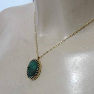 Hadar Designers Fab Filigree 14k Yellow Gold Fil Green Emerald Pendant (I n843)