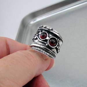 Hadar Designers Red Garnet Ring 7,8,9,10 NEW Handmade Sterling 925 Silver (H 145