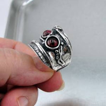 Load image into Gallery viewer, Hadar Designers Red Garnet Ring 7,8,9,10 NEW Handmade Sterling 925 Silver (H 145