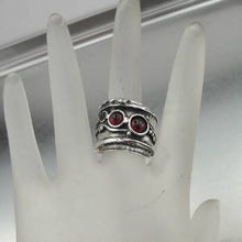 Load image into Gallery viewer, Hadar Designers NEW Handmade Sterling 925 Silver Red Garnet Ring 7,8,9,10 (H 145