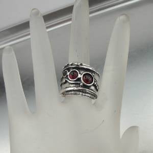 Hadar Designers NEW Handmade Sterling 925 Silver Red Garnet Ring 7,8,9,10 (H 145