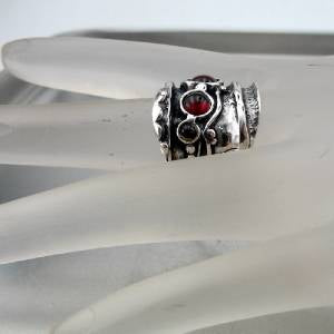 Hadar Designers NEW Handmade Sterling 925 Silver Red Garnet Ring 7,8,9,10 (H 145