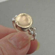 Load image into Gallery viewer, Hadar Designers 9k Yellow Gold Sterling Silver Pearl Ring 6,7,8,9,10 (I r333)7y