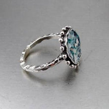Load image into Gallery viewer, Hadar Designers Handmade Sterling Silver Roman Glass Ring size 6,7,8,9,10 (as)