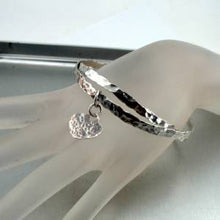 Load image into Gallery viewer, Hadar Designers Handmade 925 Sterling Silver Heart Bangle Bracelets (H)