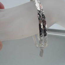 Load image into Gallery viewer, Hadar Designers Handmade 925 Sterling Silver Heart Bangle Bracelets (H)