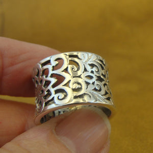 Filigree Ring 925 Sterling Silver  size 6.5,7 Handmade Hadar Designers (Ms 1718)Y